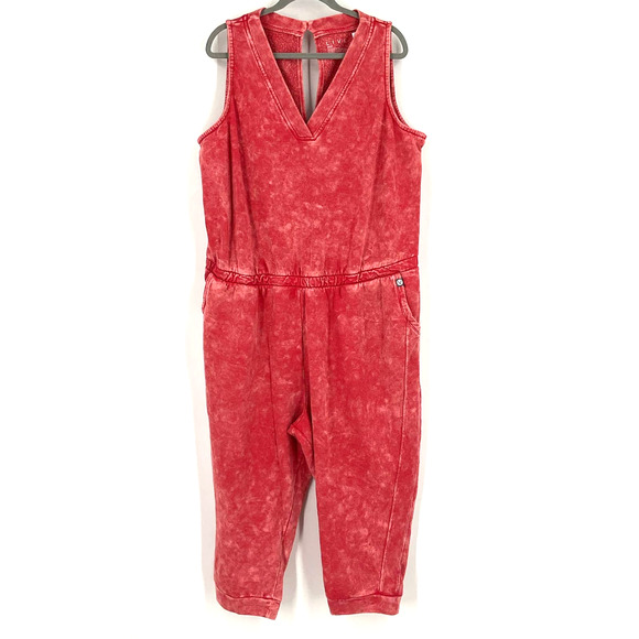 Livi Lane Bryant Pink Coral Acid Wash Sleeveless Jogger Jumpsuit Size 22/24 - Picture 8 of 8
